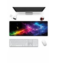 SonicTouch Klavye Mousepad 32x70cm Dikişsiz Pürüzsüz Sıvı Geçirmez Kaymaz Taban Nebula Ufku