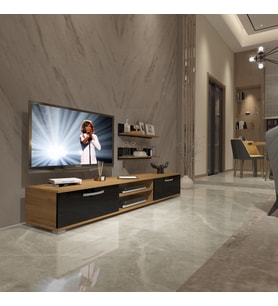 Decoraktiv Eko 4 Mdf Dvd Tv Ünitesi Tv Sehpası - Pera Siyah (Pera - Siyah)