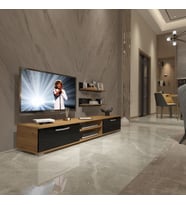 Decoraktiv Eko 4 Mdf Dvd Tv Ünitesi Tv Sehpası - Pera Siyah (Pera - Siyah)