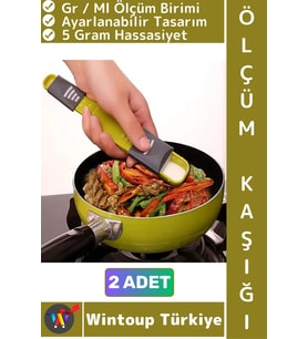 #ÖlçümKaşığı Tuz Şeker Kahve Yağ Baharat Supplement Ayarlanabilir 5 Gr/ML Hassas Ölçüm Kaşığı 2 Adet