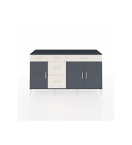 Hyperion Konsol 2 Raflı 5 Çekmeceli 3 Kapaklı 176x44x99 Antrasit-Antrasit/Aytaşı