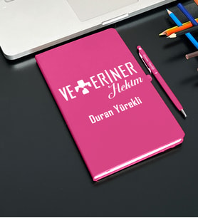 Kişiye Özel Veteriner Tasarımlı  Defter Ve Kalem Seti