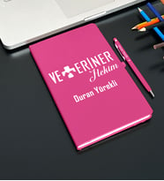 Kişiye Özel Veteriner Tasarımlı  Defter Ve Kalem Seti