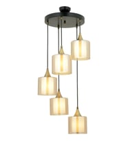 AVONNI AV-65233-5T-BSY-B Siyah Boyalı Modern Avize E27 Metal Cam 40cm