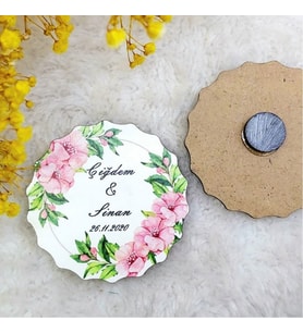 30 Adet Ahşap Nikah Buzdolabı Magnet 06-