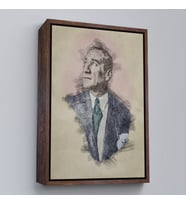 Çerçeveli Mustafa Kemal Atatürk'ün Kalem Eskizi Portre Çizimi Dekoratif Kanvas Tablo (Altın)