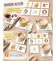 Sevimli Figürler 7x7 – 6’lı Set Dekoratif Kare Tasarım