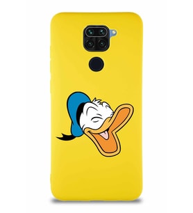 Xiaomi Redmi Note 9 Soft Premier Kapak Donald Duck-E Tasarımlı Silikon Kılıf - Sarı (Şeffaf)