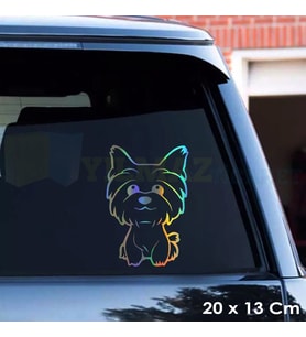 Köpek Hologram Araba Oto Sticker Yapıştırma Etiket Çıkartma Aksesuar 20 X 13 Cm