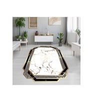 Rovigo Home Dijital Baskı Yıkanabilir Kaymaz Taban Salon Halısı RVG1912-SM71 (Beyaz)