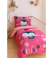 Dijital Baskılı 3d Pamuklu Yenidoğan Bebek Nevresim Takımı Cute Bee Pink