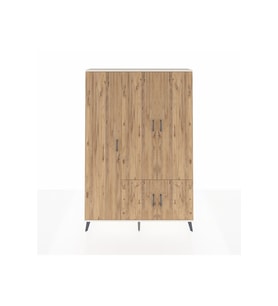 Arges Dolap 7 Raflı 5 Kapaklı Tek Askılı 132x30x195 Aytaşı-Çam/Aytaşı