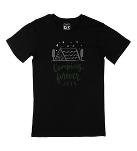Camping Forever Siyah Tişört