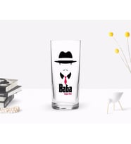 BK Gift Kişiye Özel Renkli Baskılı Godfather Baba Tasarımlı Rakı Bardağı-11 (Beyaz)