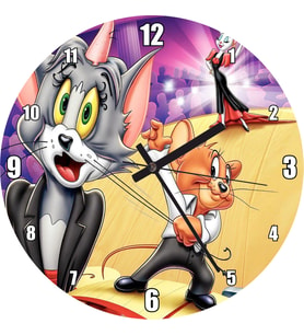 Cakatablo Tom ve Jerry ile Dansçı Kız Duvar Saati