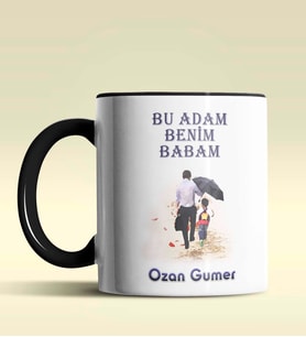 Kişiye Özel Bu Adam Benim Babam Tasarımlı Siyah Kupa Bardak (Siyah)