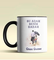 Kişiye Özel Bu Adam Benim Babam Tasarımlı Siyah Kupa Bardak (Siyah)