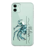 Yengeç Burcu Tasarımlı Şeffaf Telefon Kılıfı (Tüm Modeller Mevcuttur)