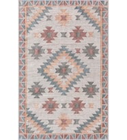 Eliana Home Baskılı, Yıkanabilir Kaymaz Taban Salon Halısı LNA1231 100x150 cm (Mavi)