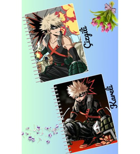 Bakugo katsuki defter seti 2 adet A4 boyutu 21*30 çizgili + kareli 60 syf