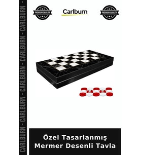 Özel Üretim Hediyelik Dekoratif Şık Oyun Salon Özel Tasarlanmış Mermer Desenli Tavla