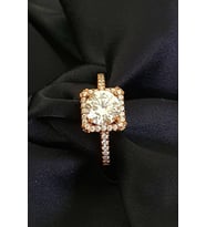 Sky Diamond gümüş rose tek taş yüzük