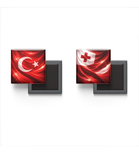 Buzdolap Magnetleri - Tonga Bayrağı ve Türk Bayrağı - 2'li Set Magneti