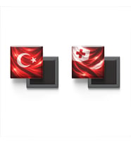 Buzdolap Magnetleri - Tonga Bayrağı ve Türk Bayrağı - 2'li Set Magneti