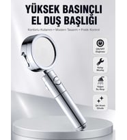 Kolay Montajlı 3 Modlu Yüksek Basınç Duş Başlığı