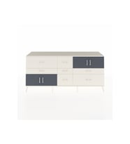 Hyperion Konsol 3 Raflı 7 Çekmeceli 4 Kapaklı 220x44x99 Aytaşı-Antrasit/Aytaşı