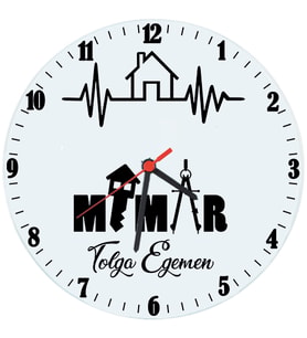 Biresimden Mimara Hediye isimli Cam Duvar Saati (29 cm)