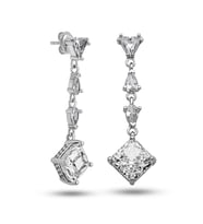 Gümüş Ice Cut Zirkon Taşlı Işıltılı Kadın Küpe