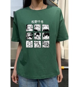 Unisex Ken Kaneki Baskılı T-shirt (Yeşil)