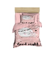 Yenidoğan Kız Bebek Nevresim Takımı %100 Pamuklu Good Night (Çok Renkli)