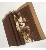 Çiçekli Desen Modal Seri Şal Eşarp Askısı ile Birlikte 75x200 cm Kahverengi-75x2