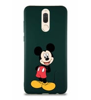 Huawei Mate 10 Lite Soft Premier Kapak Mickey Mouse-B Tasarımlı Silikon Kılıf - Yeşil (Şeffaf)