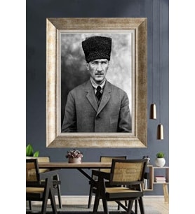 Gümüş Çerçeveli Atatürk Tablo za47