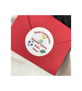 Babalar Günün Kutlu Olsun Etiketi Benim Şampiyonum Kupa Sticker Father 4 Cm (40 Adet)
