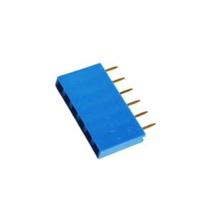1x6 Header Dişi 10 Adet Mavi 2,54mm 180 Derece Blue