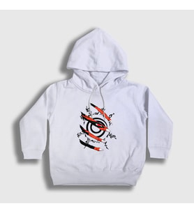 Presmono Unisex Çocuk Beyaz Kyuubi Anime Naruto Kapüşonlu Sweatshirt 133778tt