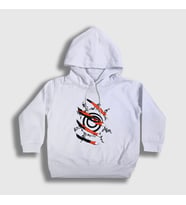 Presmono Unisex Çocuk Beyaz Kyuubi Anime Naruto Kapüşonlu Sweatshirt 133778tt