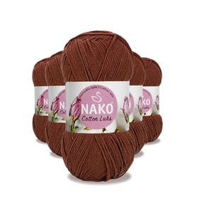 5 Adet Cotton Lüks Yelek Tunik Kazak Bluz Hırka İpi Yünü Kızıl Kahve 97556