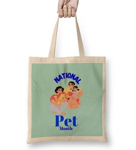 National Pet Month Bez Çanta Uzun Saplı