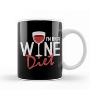 I m On A Wine Diet Cute & Funny Wino Drinking Pun Kupa Bardak Porselen