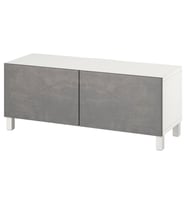 TV Sehpası, Beyaz-Koyu Gri, 120x42x48 cm
