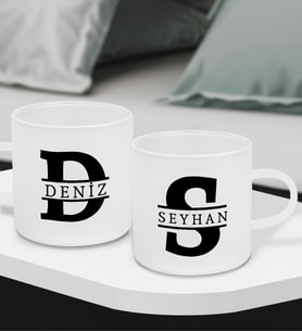 BK Gift Kişiye Özel İsimli 2’li Buzlu Cam Türk Kahvesi Fincanı-3, Sevgiliye Hediye, Arkadaşa Hediye, Anneye Hediye, Ofis Hesiyesi