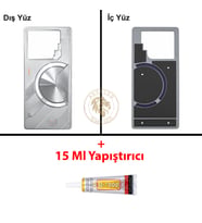 Infinix GT 20 Pro Gümüş Uyumlu Arka Kapak + B7000 Yapıştırıcı Arka Cam Batarya Pil Kapağı Back Cover