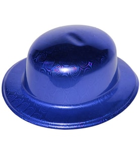 Mavi Renk Hologramlı Plastik Yuvarlak Melon 27x24 cm