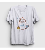 Presmono Unisex Beyaz Milk Mölang Piu Piu Molang T-Shirt 466108tt