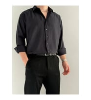 Relaxed Fit Hafif Rahat Modal Kumaş Gömlek (Siyah)